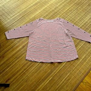 Croft & Barrow 2X Women’s Plus Size Top Red/White Stripes